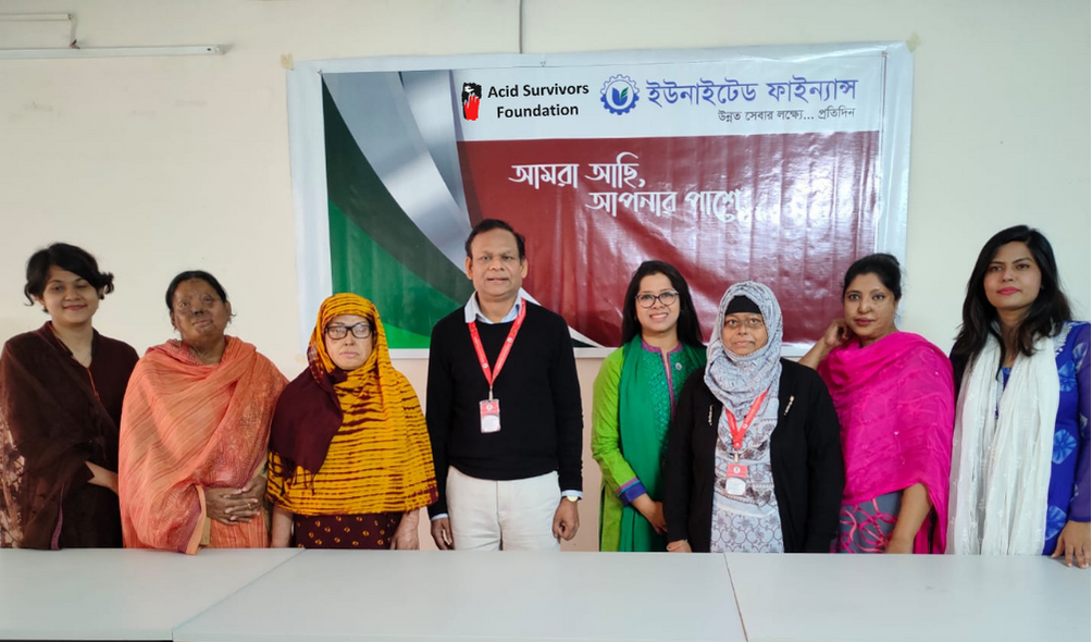 United Finance Ltd. donates BDT 375,000 to ASF to help acid-burnt survivors