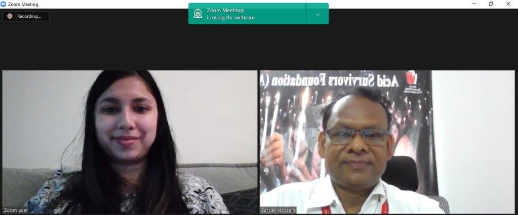 Virtual meeting between ASF and school teacher(NYC)